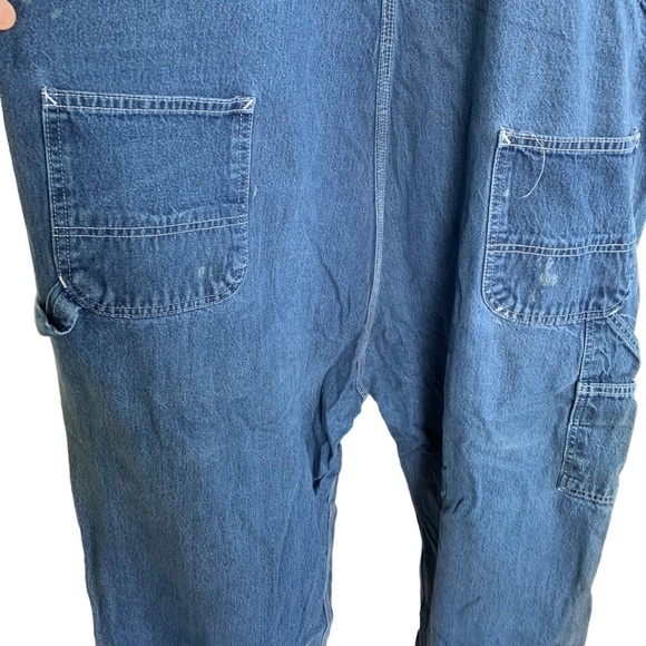 Vintage Carhartt Bib Work Overalls Blue Denim Jean Suspenders R08 DNM 54 x 32 - Picture 10 of 11